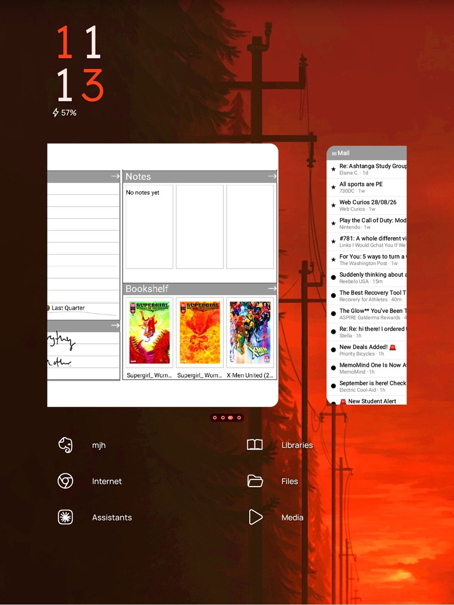 Ledgable widgets on a Boox home screen