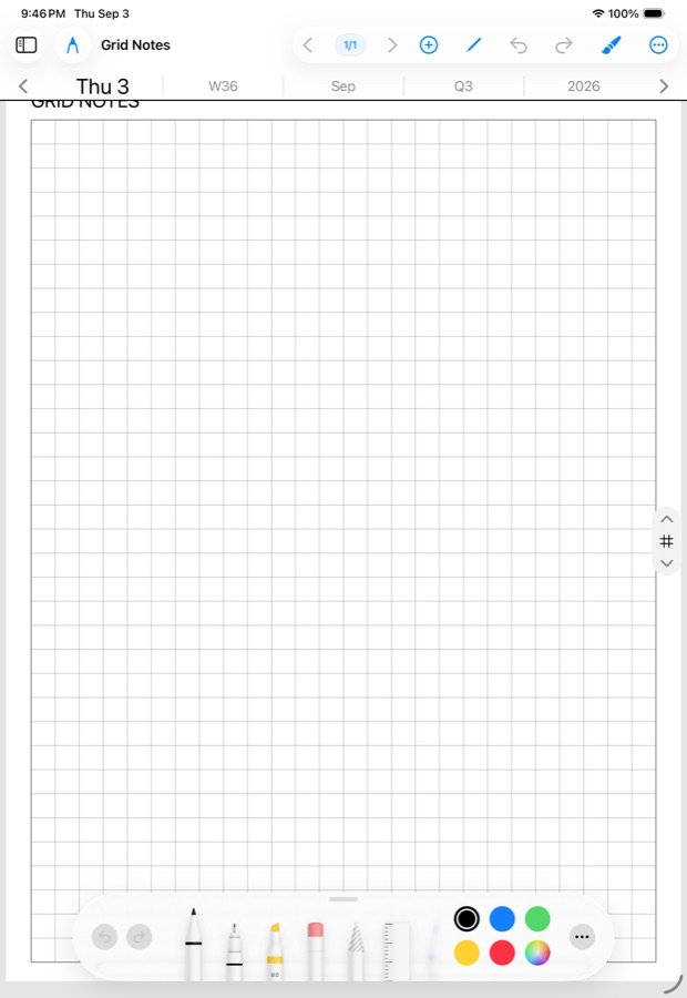 A grid page on the iPad