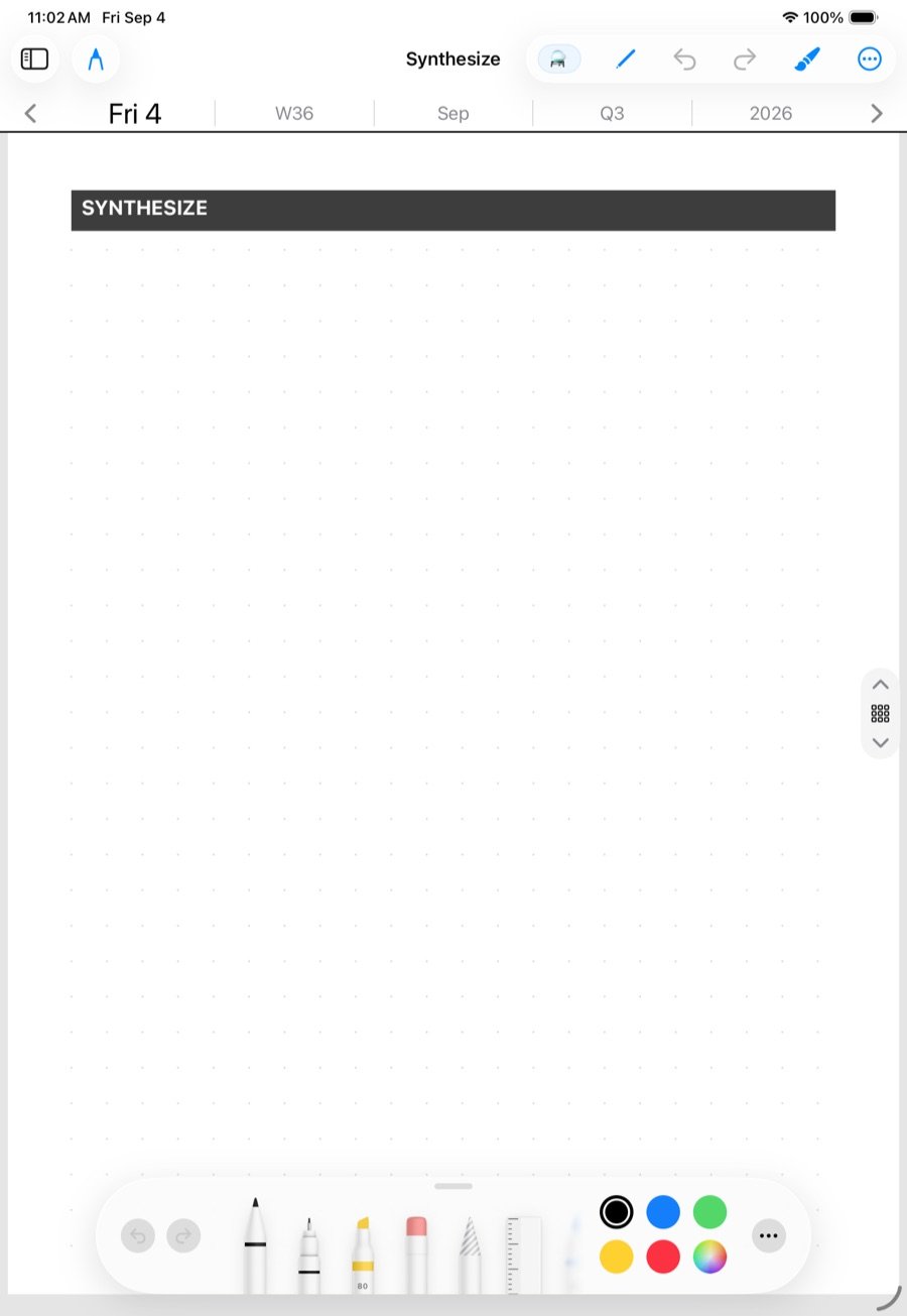 The Synthesize page on the iPad